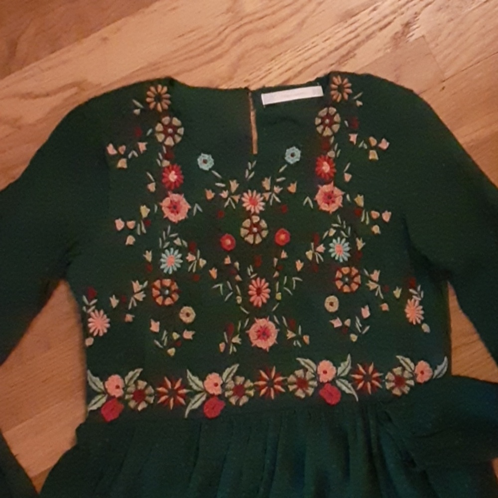 NWOT zara green dress floral - Picture 2 of 8